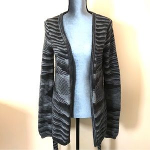 Theory 100% Alpaca open front belted cardigan VGC